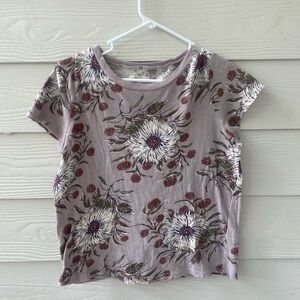 Madewell Floral Print Short Sleeve Tee - Mauve Floral